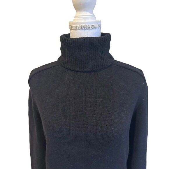Zara Women's S Black Heavy Knit Turtle Neck Sweater Tunic Mini Dress - Picture 4 of 6